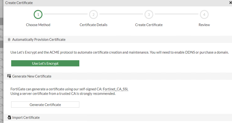 FortiGate: Use Lets Encrypt SSL certificates with a FortiGate