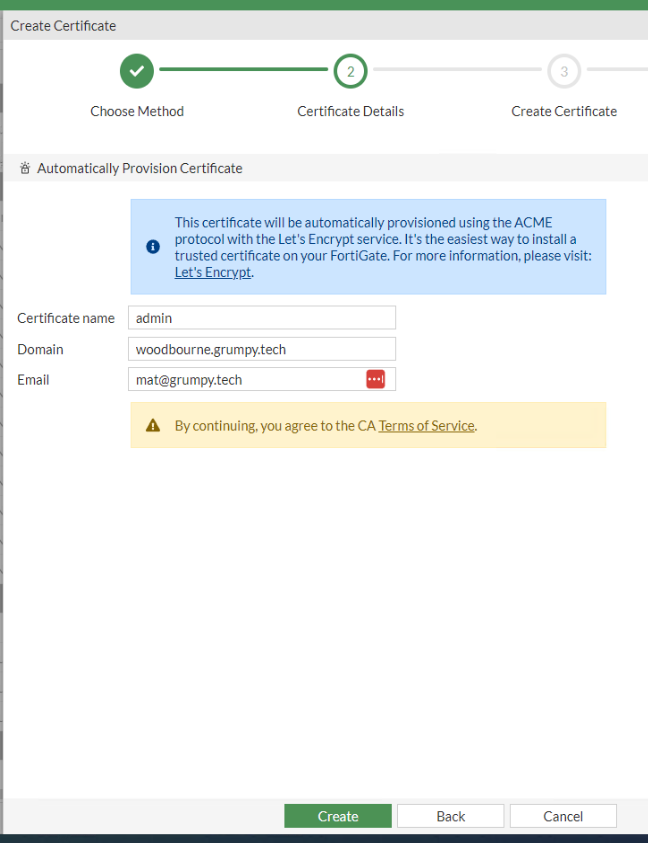 FortiGate: Use Lets Encrypt SSL certificates with a FortiGate