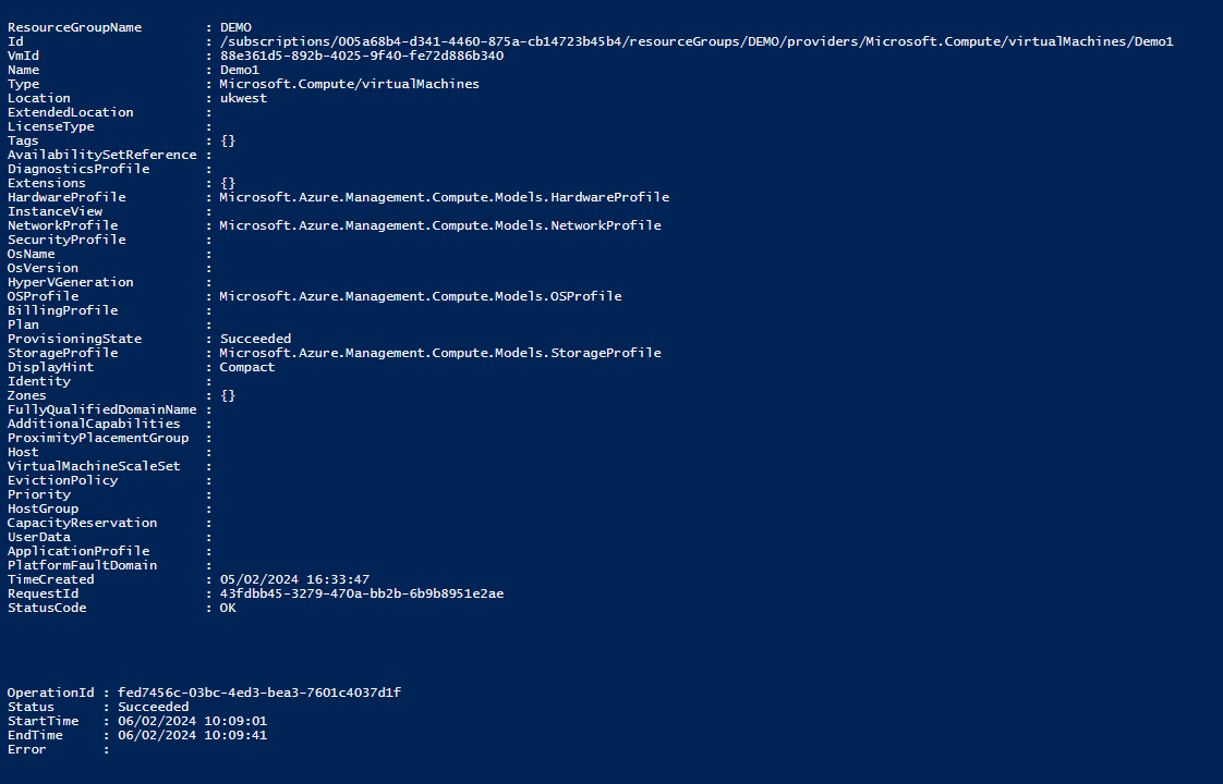 Azure, PowerShell : Deleting a VM with PowerShell