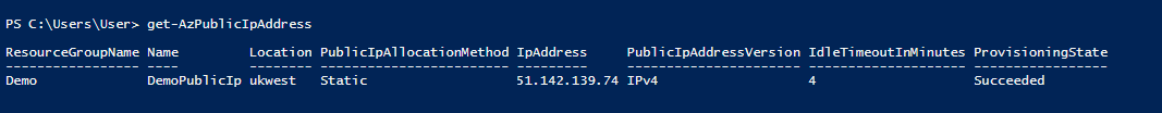 Azure, PowerShell : Removing an unused Public IP.