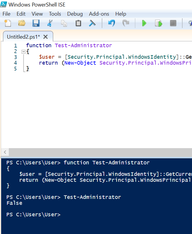 Powershell test if running as admin